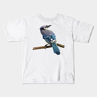 Blue Jay Lowpoly Art Kids T-Shirt